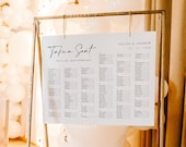 Alphabetical Wedding Seating Chart Template: Modern Cursive (Digital Download) - Celine