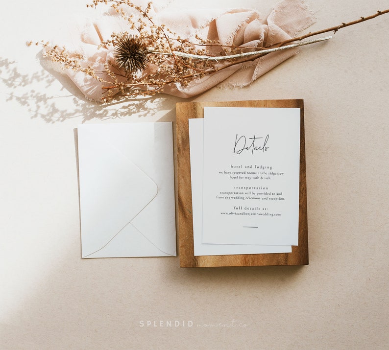 Modern Wedding Invitation Suite Template, Off White Wedding Invitation Set, Printable Minimal Wedding Invitation, Blush Wedding Suite Kyra image 4