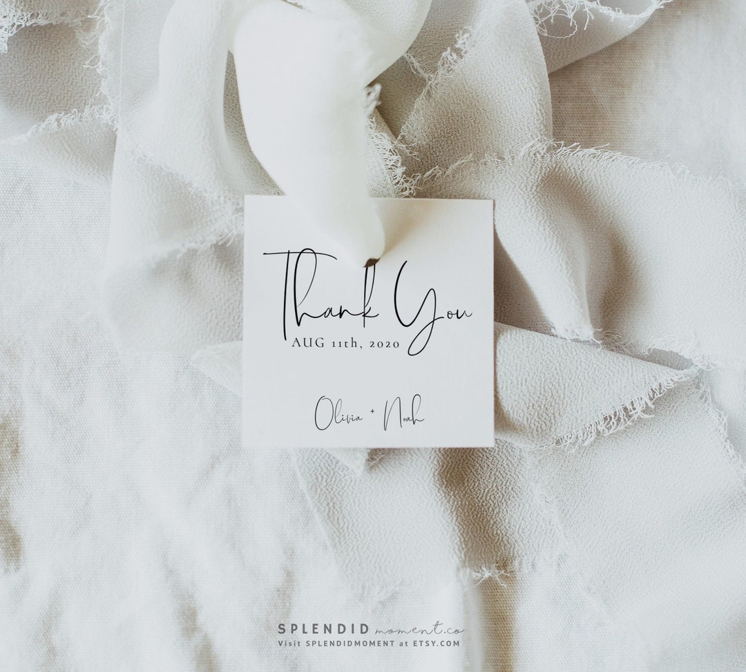 Modern Wedding Favor Tags Template, Personalized Small Wedding Favor