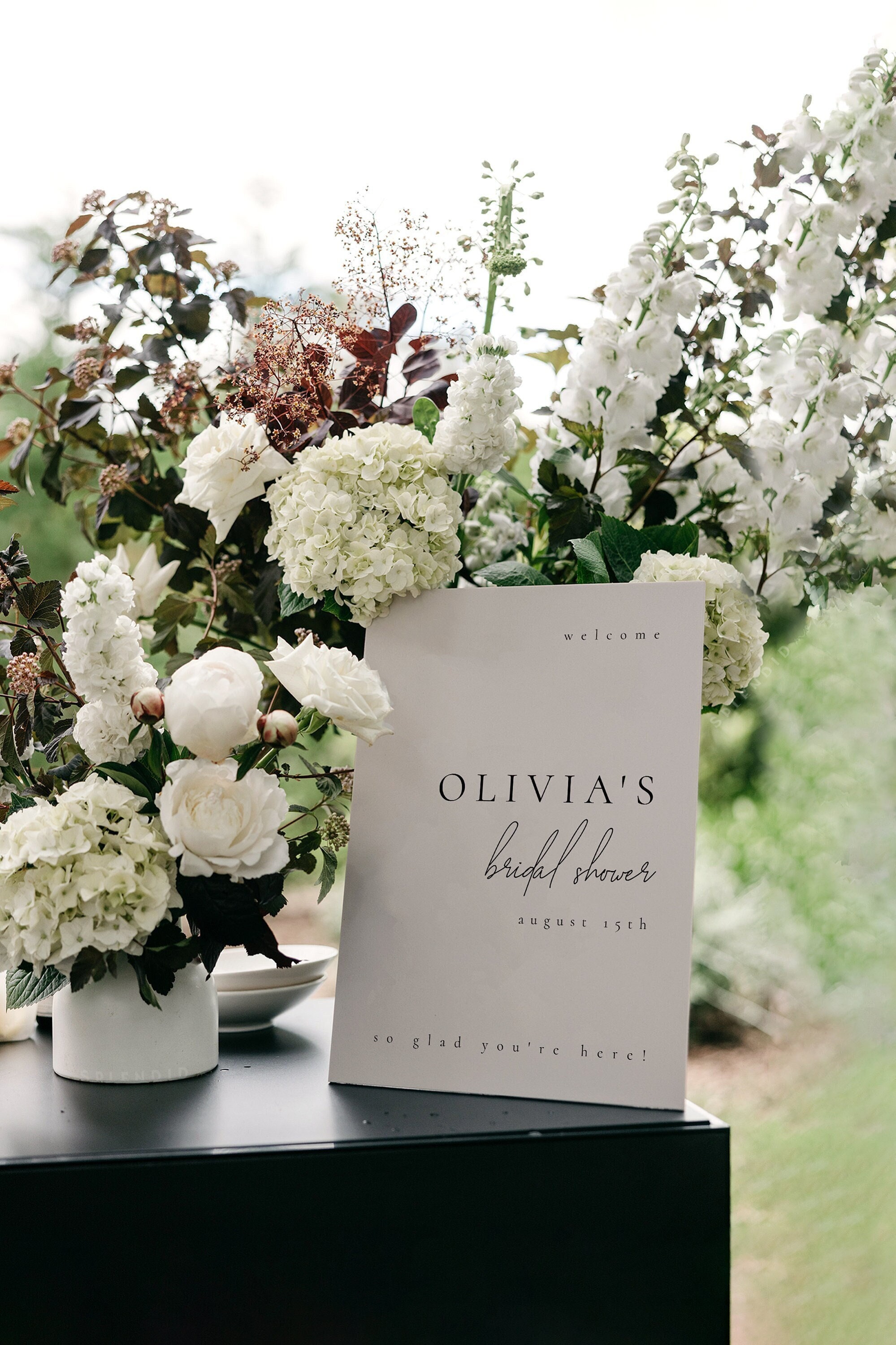 Minimalist Bridal Shower Welcome Sign Template: Pink & Off-White (Digital) - Claire Kyra