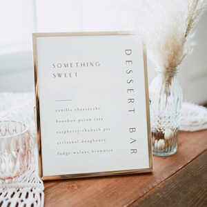 Modern Dessert Bar Sign Template: Gold Wedding Menu (Digital Download) - Sienna image 2