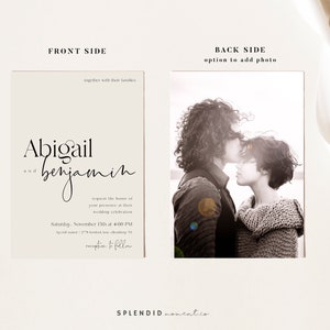 Modern Wedding Invitation Suite Template, Invitation Set with QR Code, Minimalist Wedding Invitation Template Abigail image 7