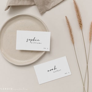 Modern Place Cards Template, Printable Wedding Place Cards, Editable Name Cards Printable Escort Cards Template Celine image 2