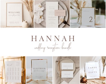 Boho Wedding Reception Sign Template Bundle (Digital Download) - Hannah