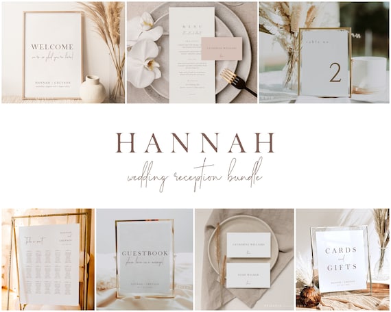 Boho Wedding Reception Sign Template Bundle (Digital Download) - Hannah