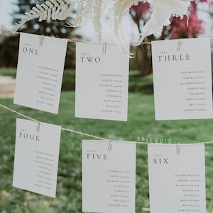 Minimalistische Sitzkarten-Vorlage für Hochzeiten, Unsere Lieblingsmenschen, DIY-Sitzplan, Benutzerdefinierte Event-Tischsitzordnung - Sienna Schwarz