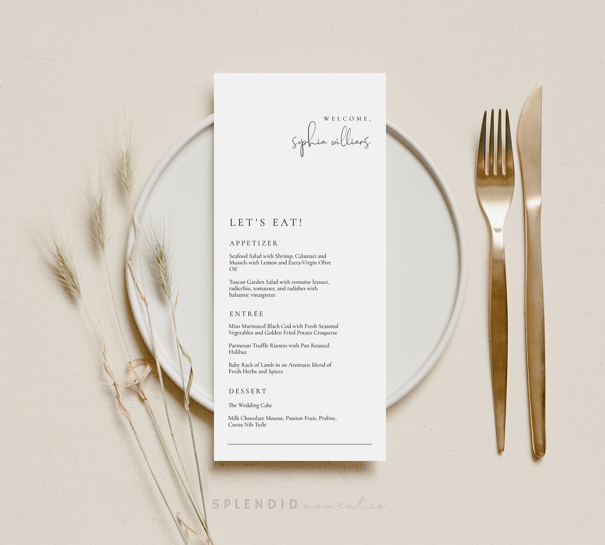 Modern Wedding Menu Template With Guest Name Let s Eat Etsy de modern-wedding-menu-template-with-guest-name-let-s-eat-etsy-de