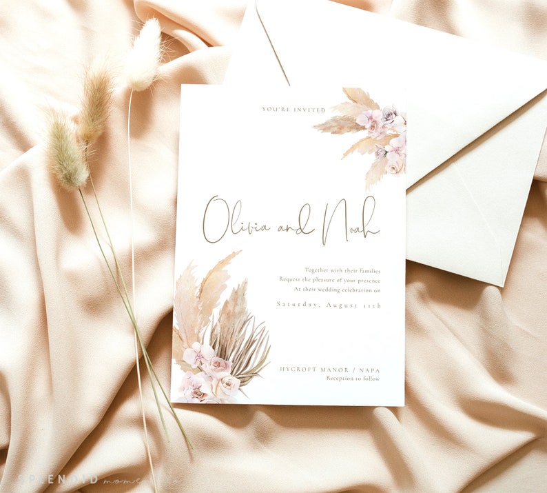 Pampas Grass Wedding Invitation Template Bohemian Wedding Etsy New Pampas Grass Wedding Invitation Template Bohemian Wedding Etsy New