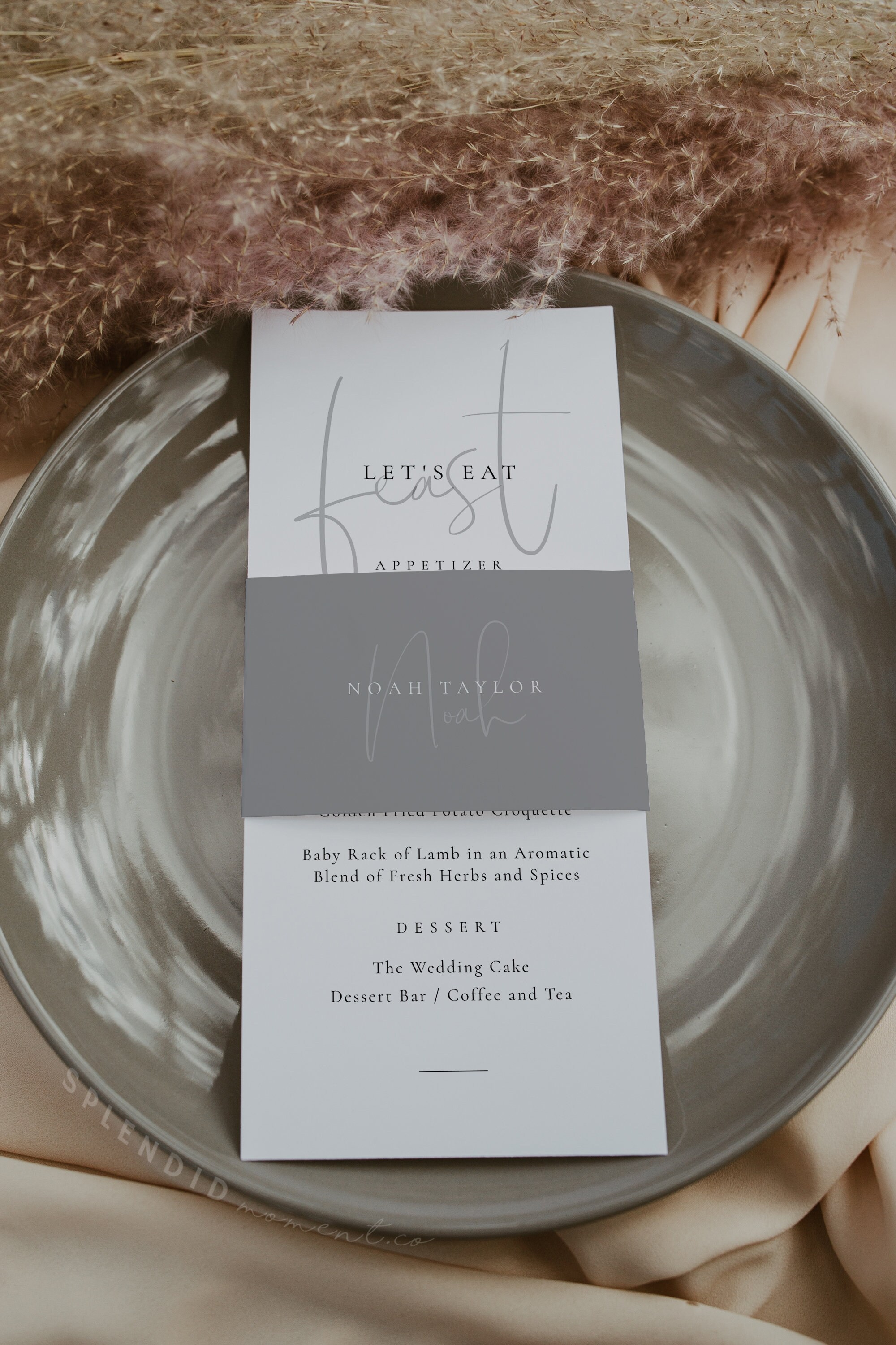 Wedding Place Cards Template, Unique Name Card: Napkin Wraparound ...
