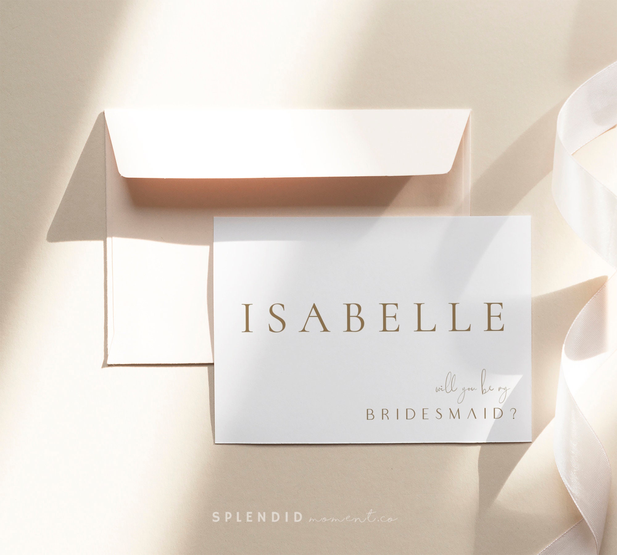 Minimal Bridesmaid Proposal Card Template Printable Modern - Etsy Australia