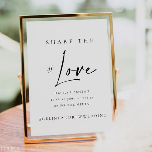 Wedding Hashtag Sign Template Wedding Social Media Sign