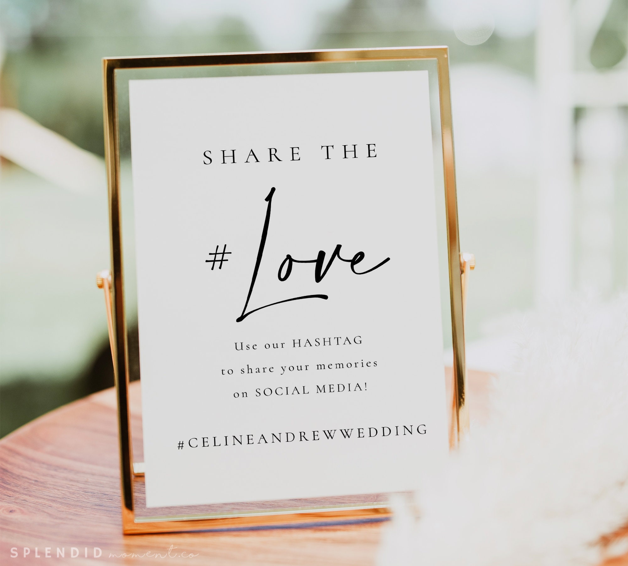 Wedding Hashtag Sign Template Wedding Social Media Sign Etsy