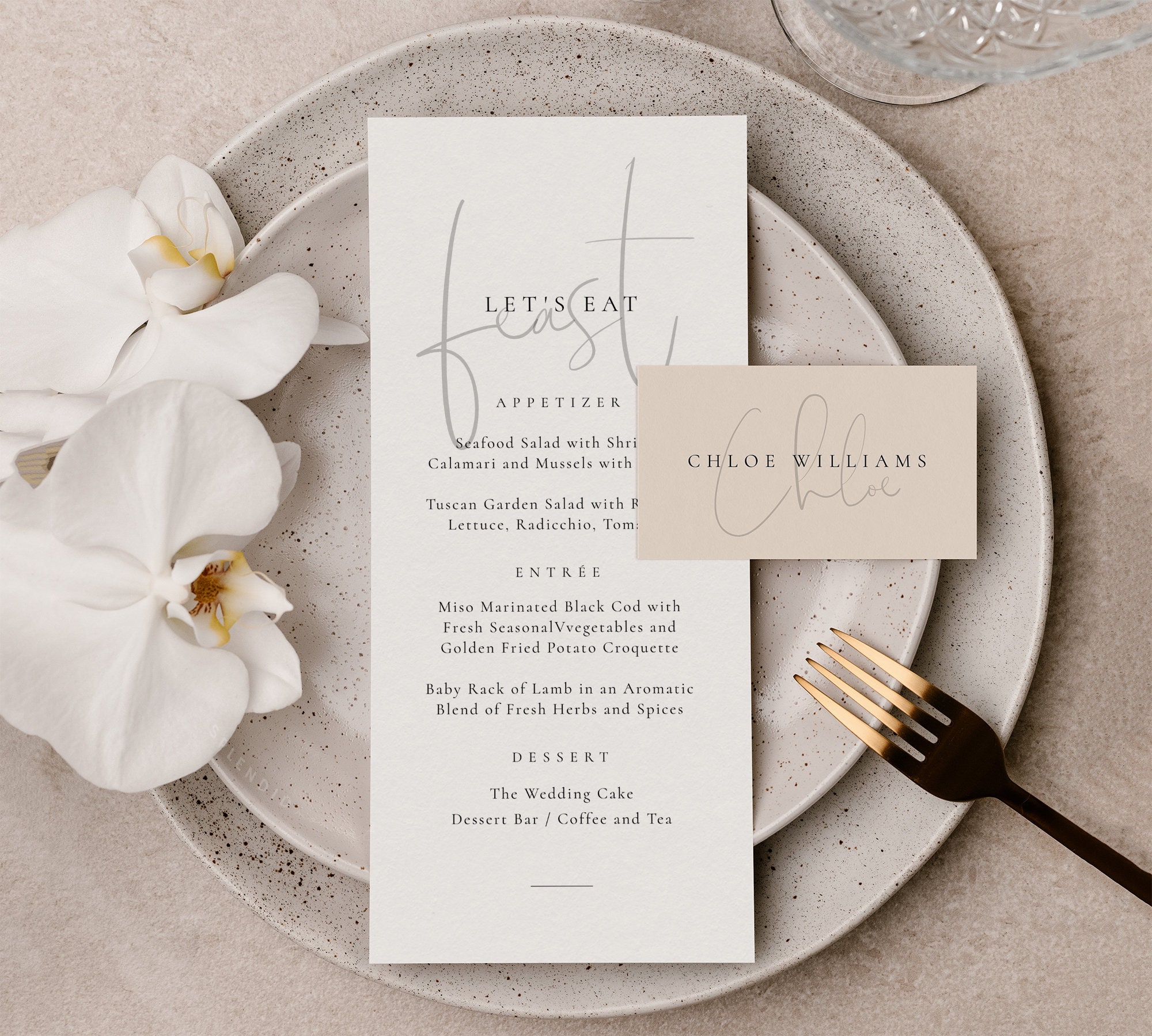 Luxury Wedding Place Cards Template, Modern Name Card Flat and Tented -  Isla Claire - Etsy, image size:2000x1800