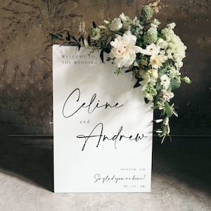 Modern Wedding Welcome Sign Template, Rehearsal Dinner Welcome Sign, Welcome Sign Template for Wedding Ceremony Reception - Celine