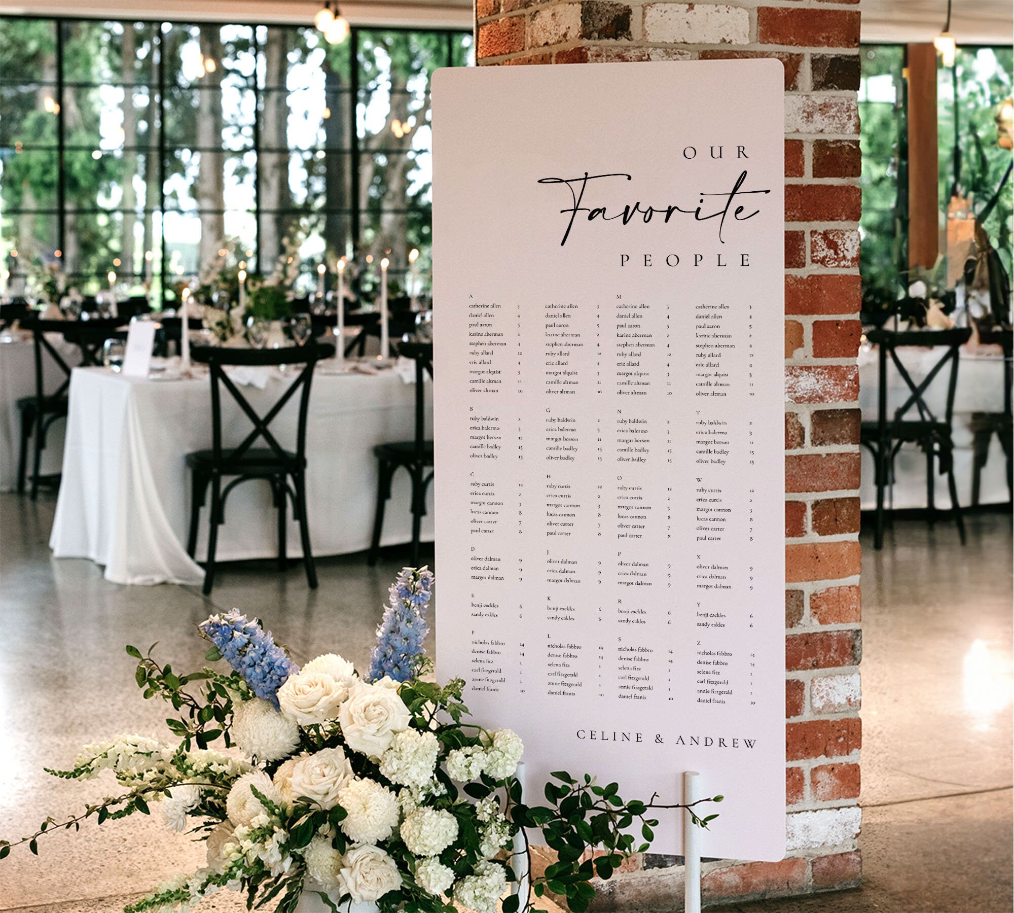 Modern Wedding Seating Chart Template, Our Favorite People, Reception ...