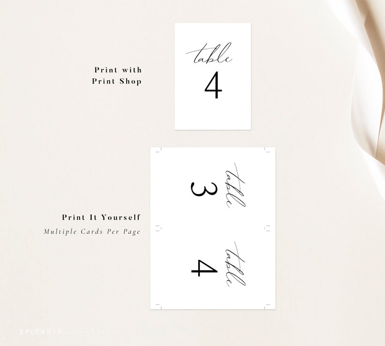 Wedding Table Numbers Template, Printable Table Numbers for Wedding, Elegant Table Numbers, Wedding Printables, Instant Download Audrey image 5