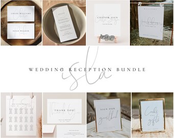 Peut inclure: Un ensemble de panneaux de réception de mariage imprimables dans un style minimaliste avec un schéma de couleurs gris et blanc. Les panneaux comprennent un panneau de bienvenue, un plan de table, un panneau de remerciement, un panneau de signature du livre d'or et un panneau de cartes et de cadeaux.