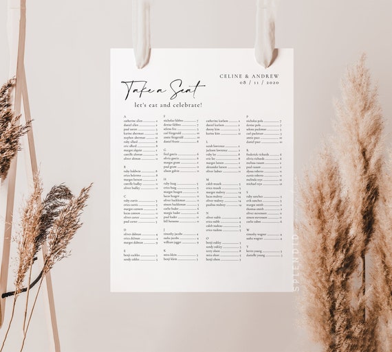 26+ Alphabetical Wedding Seating Chart