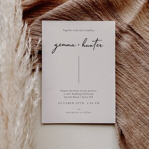 Minimalist Wedding Invitation Template: Modernist Taupe Invitation (Digital Download) - Gemma
