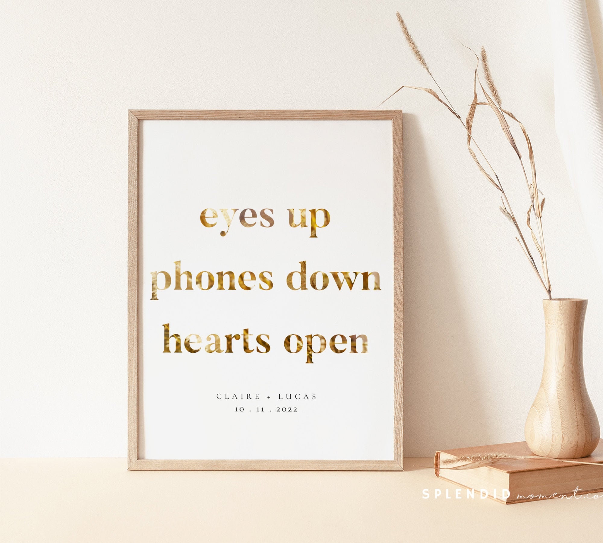 Eyes up Phones Down Hearts Open Sign Template Unplugged Sign Etsy UK