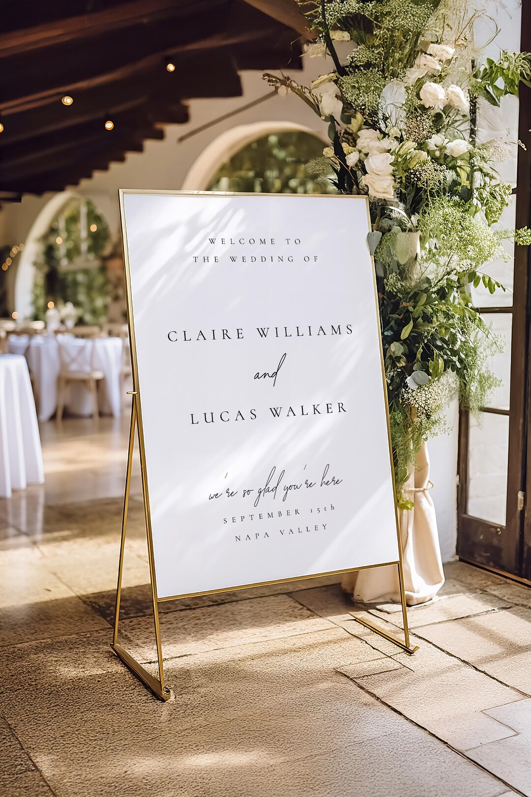 Modern Wedding Welcome Sign Template: Minimalist Reception Ceremony ...