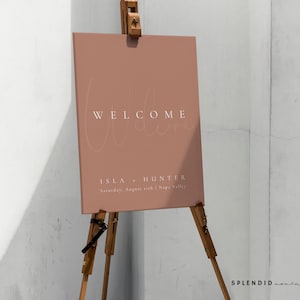 Terracotta Wedding Welcome Sign Template, Burnt Orange Welcome to Our Wedding Sign, Bohemian Welcome Sign for Wedding Template - Isla