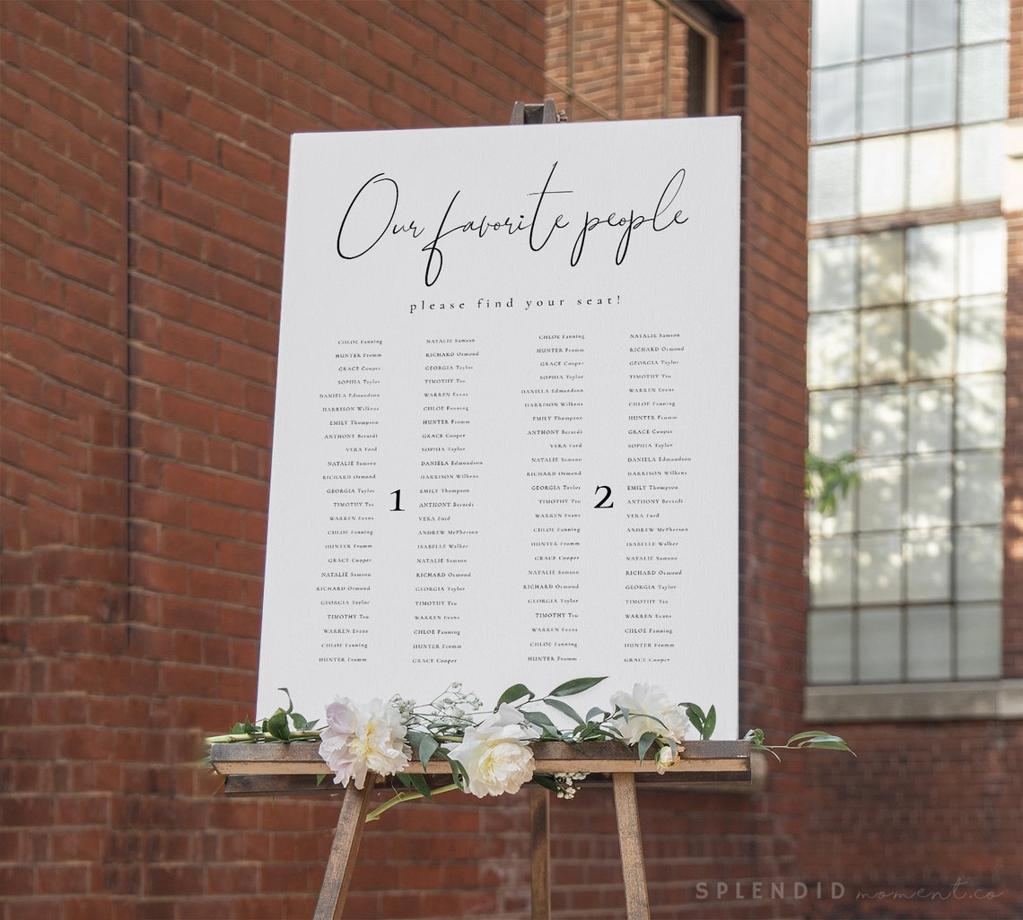 Minimal Wedding Row Seating Chart Template Editable Row | Etsy