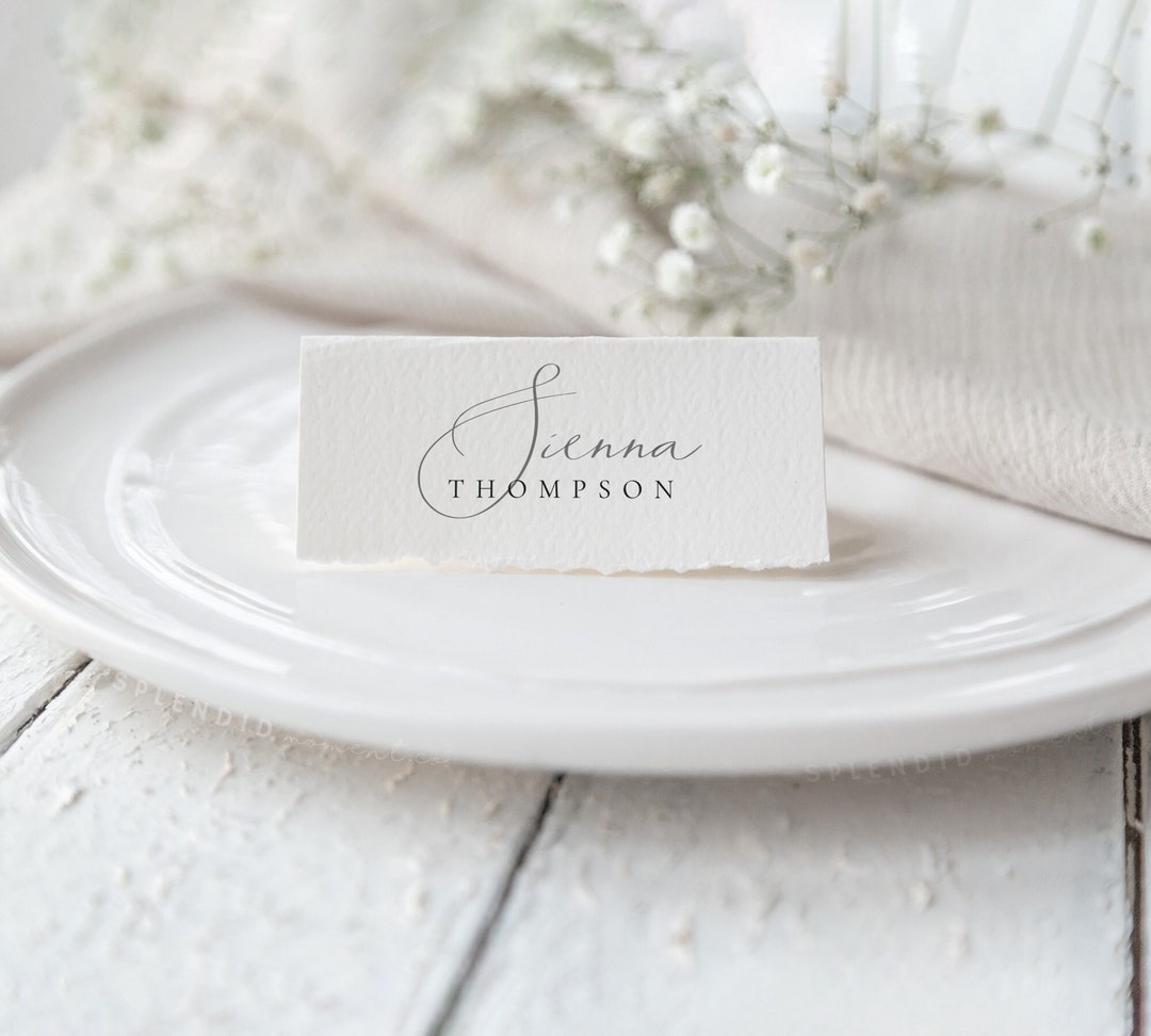 Elegant Place Cards Tented Template, Minimal Place Cards, Modern Tented