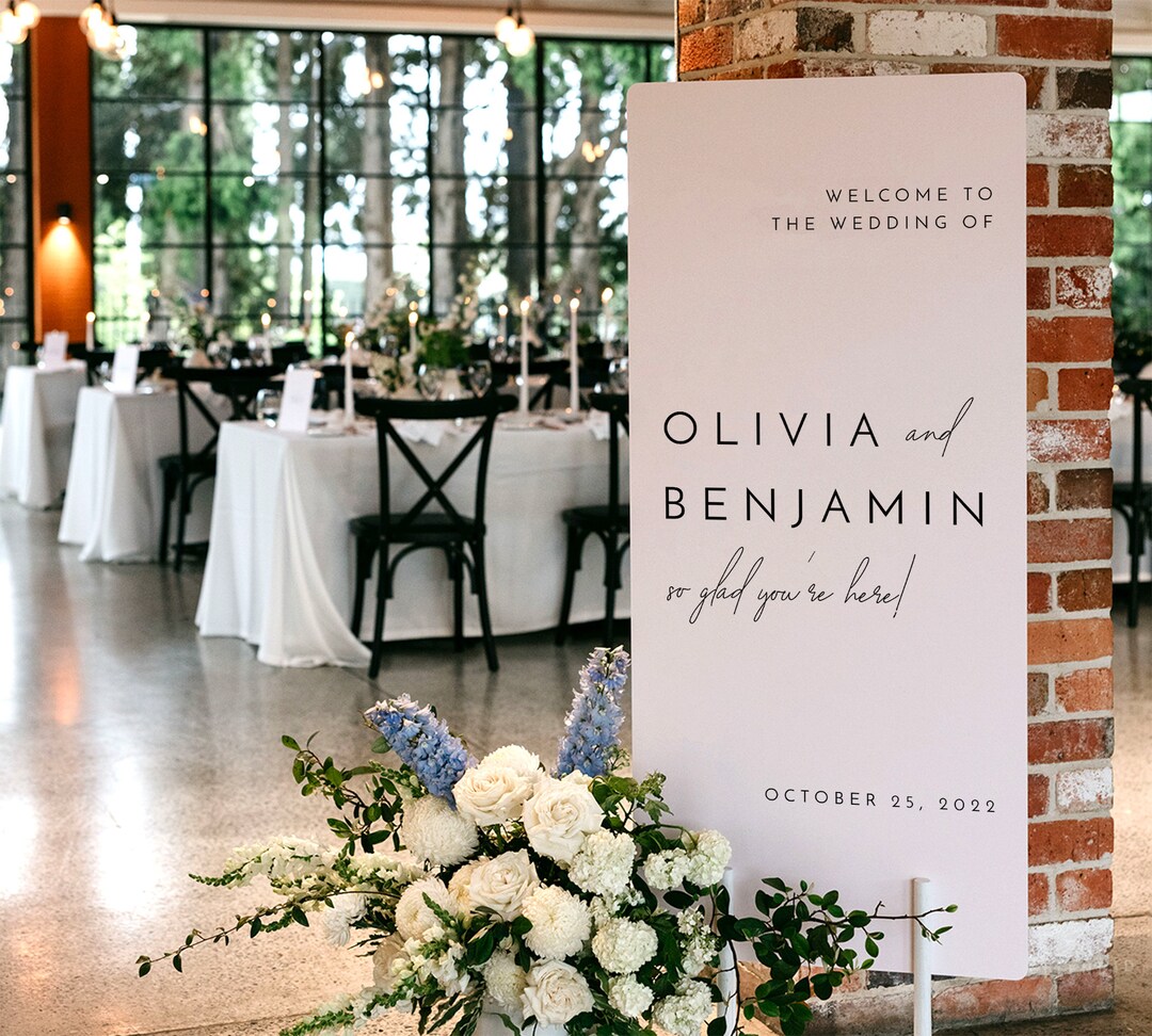Modern Wedding Welcome Sign Template: Minimalist Large Welcome Banner ...