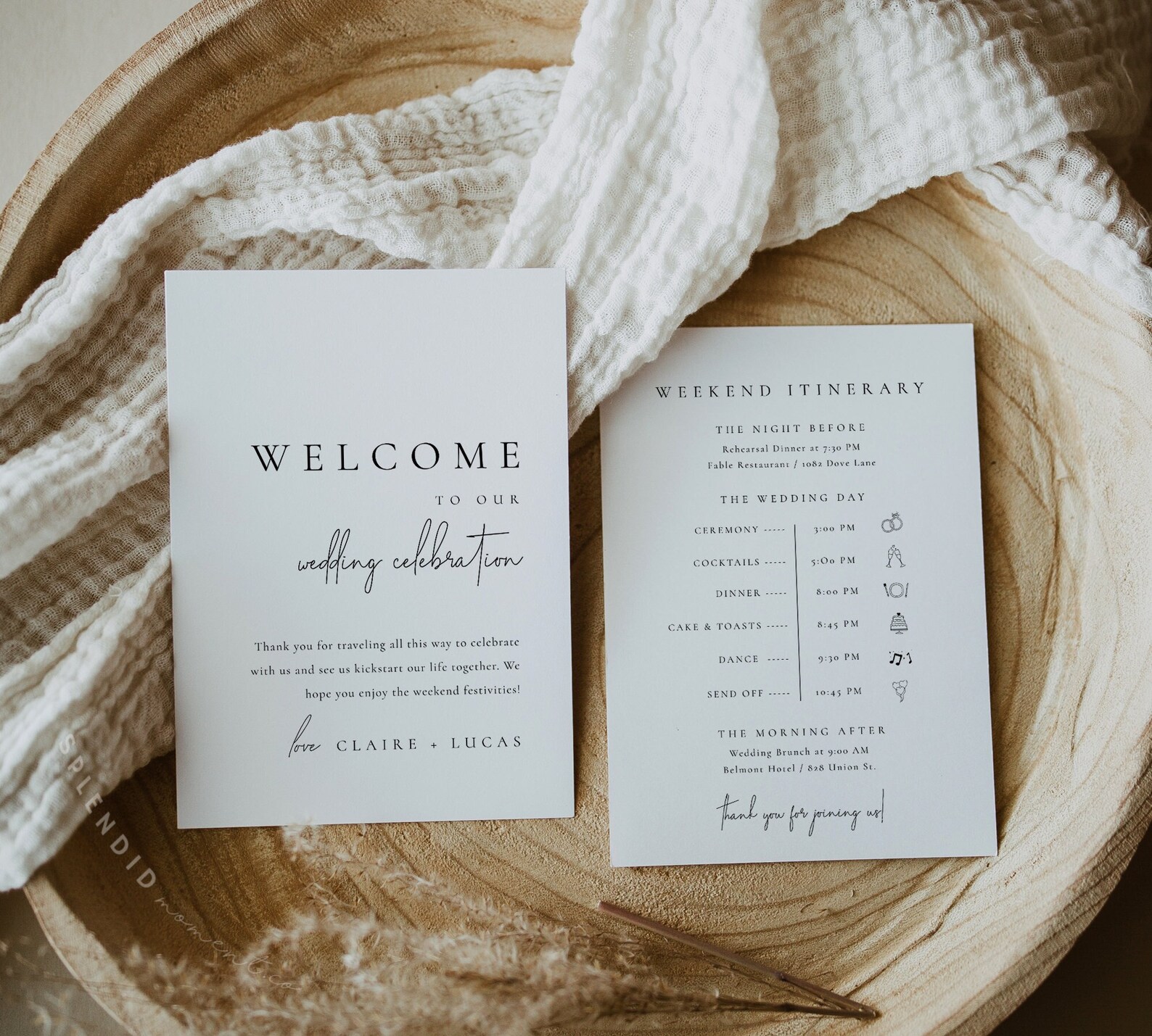 Wedding Timeline Card Template Printable Timeline Card - Etsy