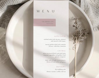 Personalized Wedding Menu Cards with Names, Printed Place Card Menu Cards - Sienna Claire
