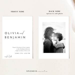 Minimal Wedding Invitation Template, Modern Invitation Template, Editable Printable Elegant Minimalist Wedding Invitation Liv image 5