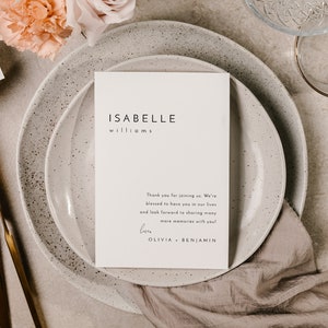 Elegante Hochzeit Platzkarten-Vorlage, Hochzeit Dankeschön, Personalisierter Empfang Gast Namenkarten, Probe-Abendessen-Platzkarten - Liv