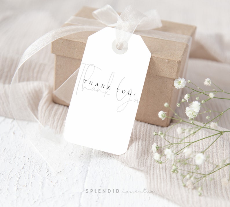 Elegant Wedding Thank You Tag Template Wedding Thank You Etsy