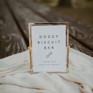Doggy Biscuit Bar Sign Template, Dog Treats Sign, From Our Pups To Yours, Wedding Dog Biscuit Bar Sign, Printable Dog Biscuit Sign - Liv