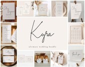 Minimalist Wedding Invitation Template Bundle: Wedding Set KYRA Collection (Digital Download)