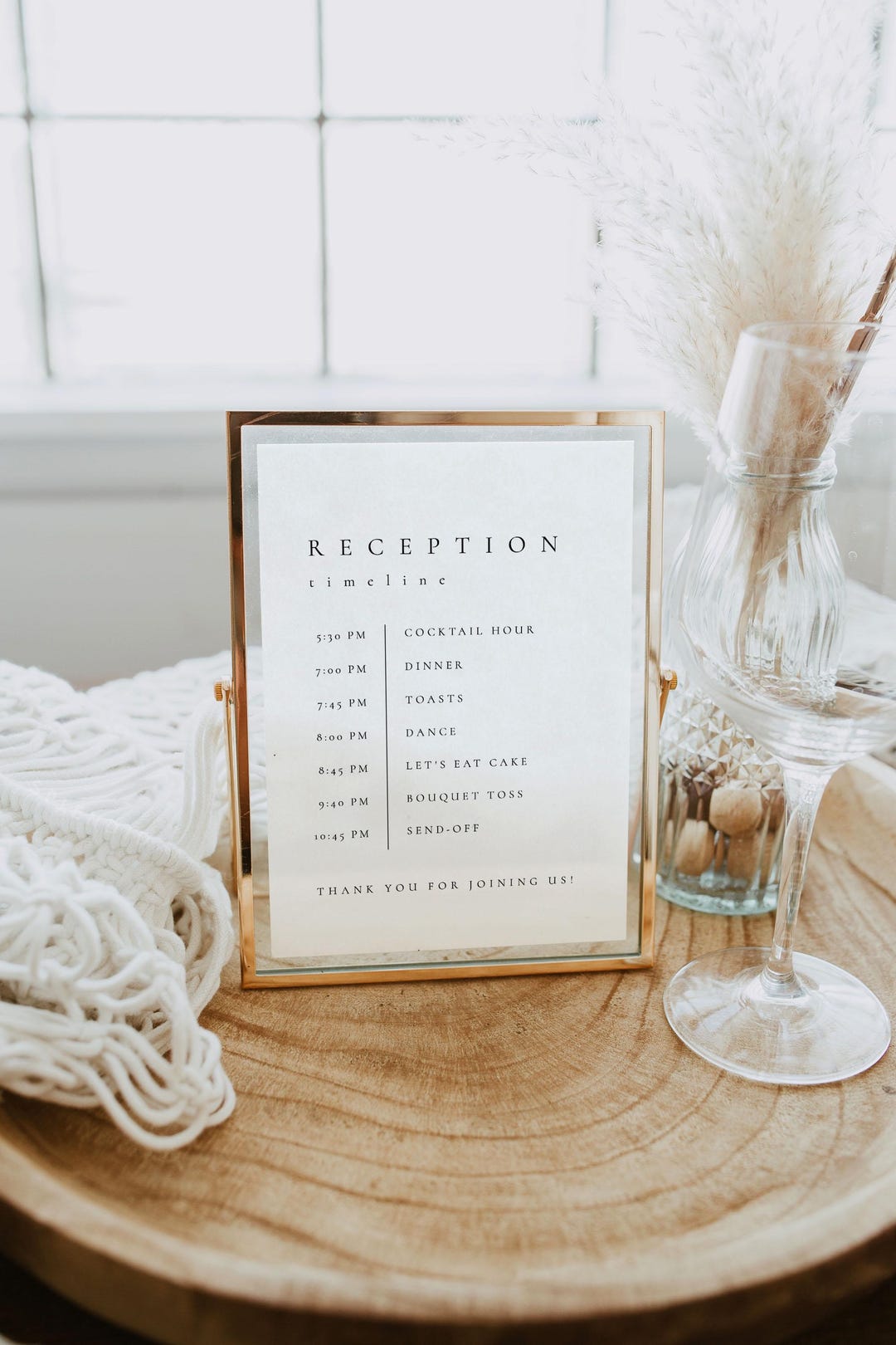 Modern Wedding Timeline Sign Template, Reception Timeline Schedule Sign ...