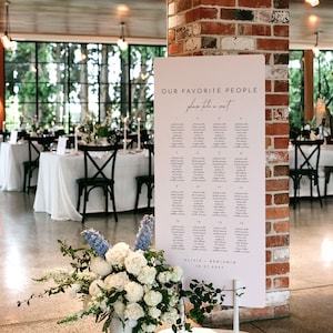 Minimalistischer Sitzplan für Hochzeiten, Sitzplan für Unsere Lieblingsmenschen - Liv