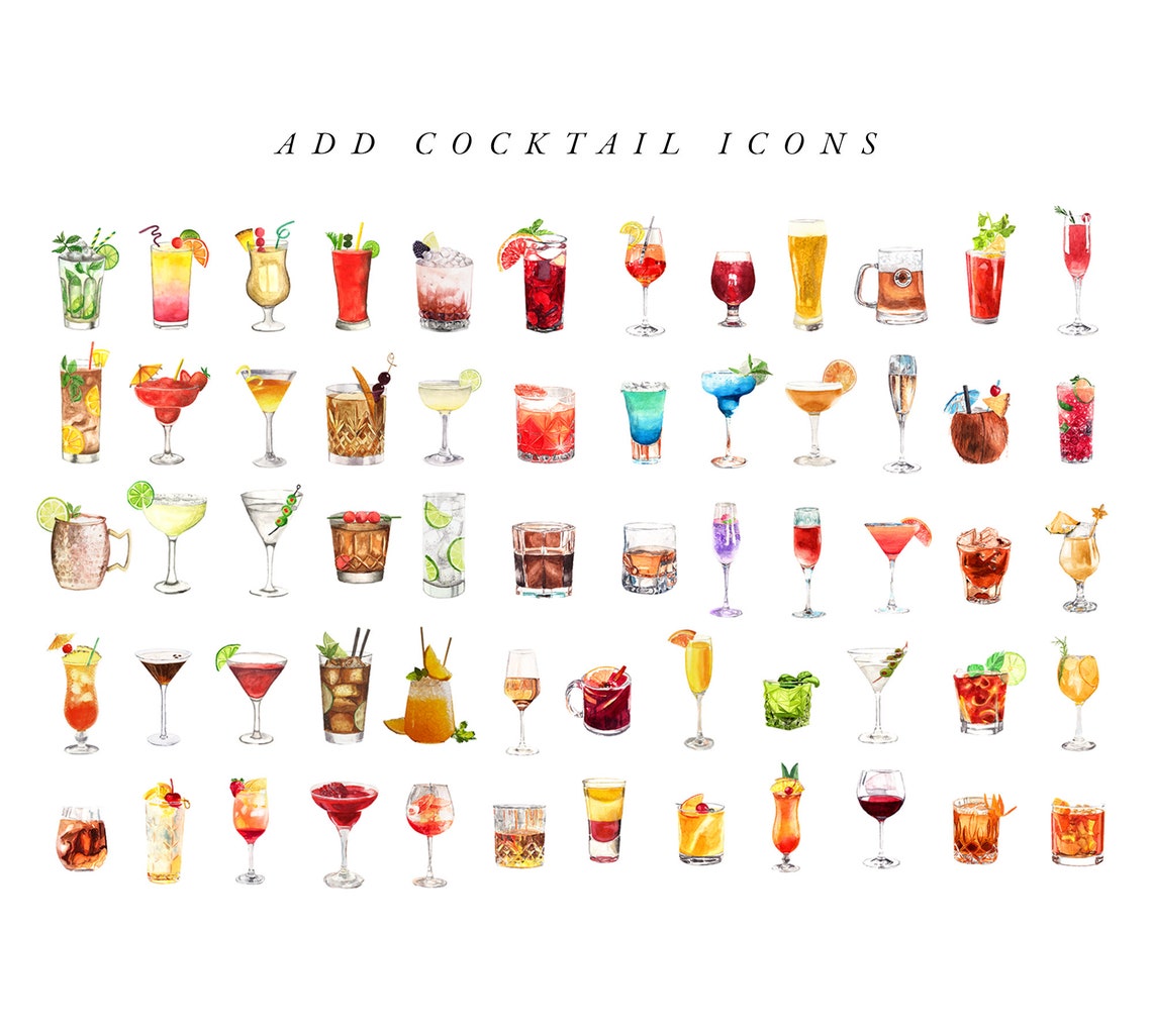 Minimalist Signature Cocktails Sign Template Signature Drinks - Etsy