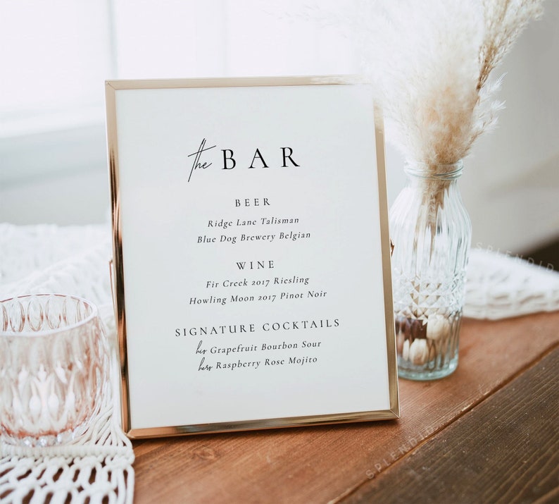 Elegant Bar Sign Template Modern Wedding Bar Sign Template Etsy Elegant Bar Sign Template Modern Wedding Bar Sign Template Etsy