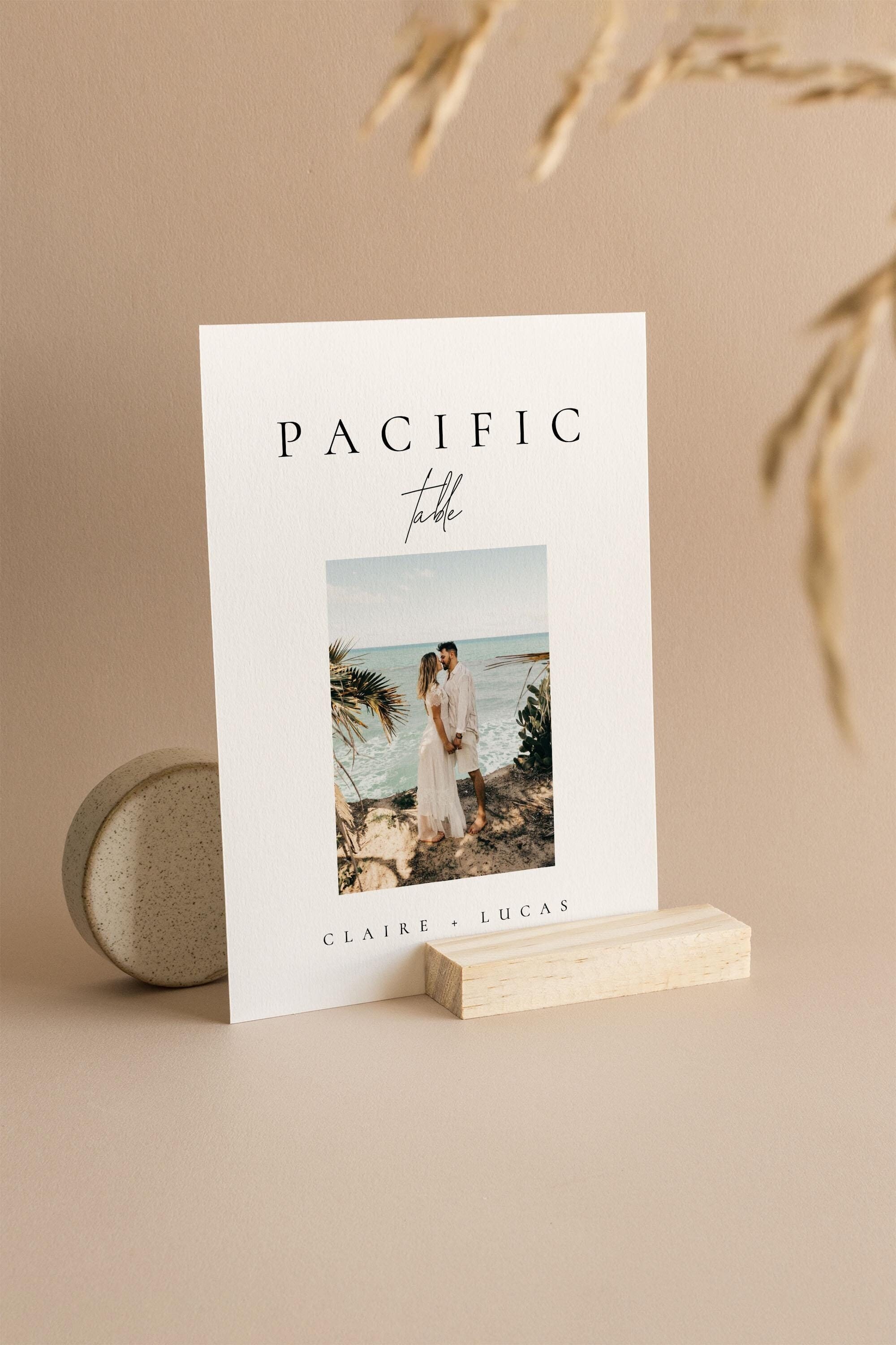 Wedding Photo Table Number Template: Reception Sign (Digital Download) - Claire