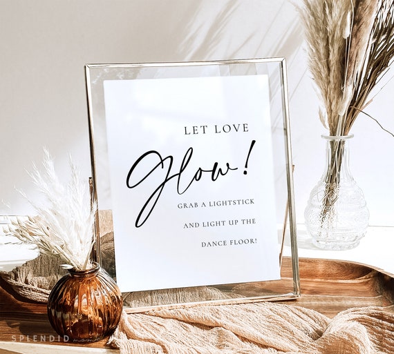 Let Love Glow Sign, Sparklers Sign, Glow Stick Wedding Sign Template, Glow  Sticks Send off Template, Wedding Glow Sticks Sign Celine -  Sweden