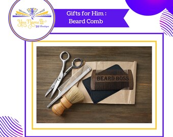 Engraved Sandalwood Beard Comb | Personalized Men's Gift