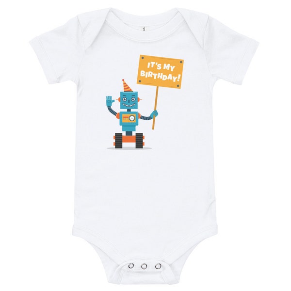 It’s My Birthday Personalized Funny Robot Birthday Bodysuit for Baby Boy Cute Gift Tee Robot Gift Robot Birthday Boy Party