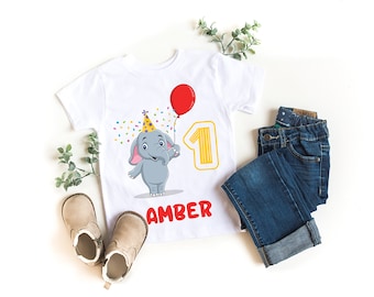 First Birthday Boy, Elephant Birthday, Elephant Birthday Shirt Girl, Personalized Toddler Birthday, Elephant Shirt, Elephant Gift