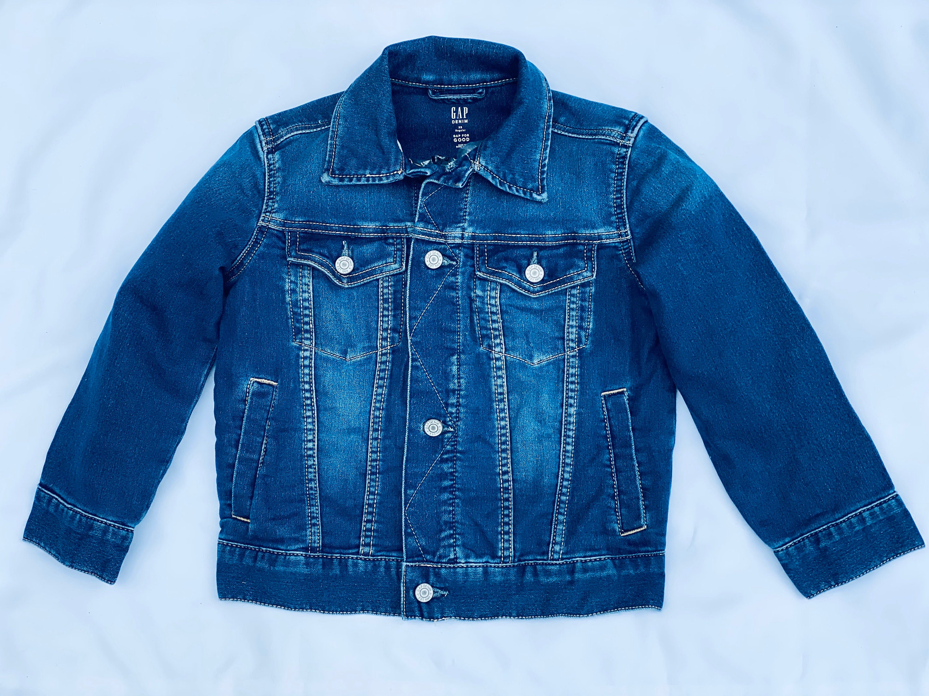 GAP Kids Blue Jean Jacket Embroidered Denim Jacket Cheetah Etsy