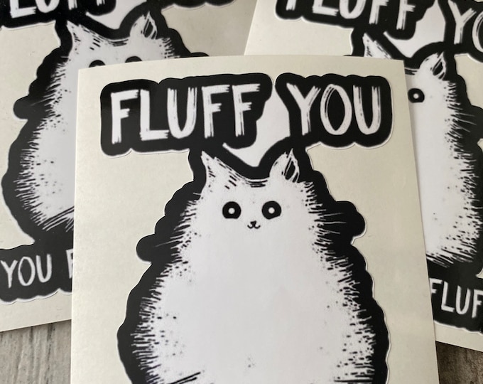 Fluff you, you fluffin fluff/cat/cat stickers/funny/humor/gifts/funny sticker/laptop sticker/car decal