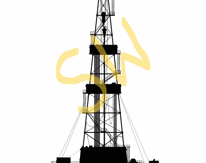 Oilfield/Oil Rig/Silhouette/.pdf cut file/digital item