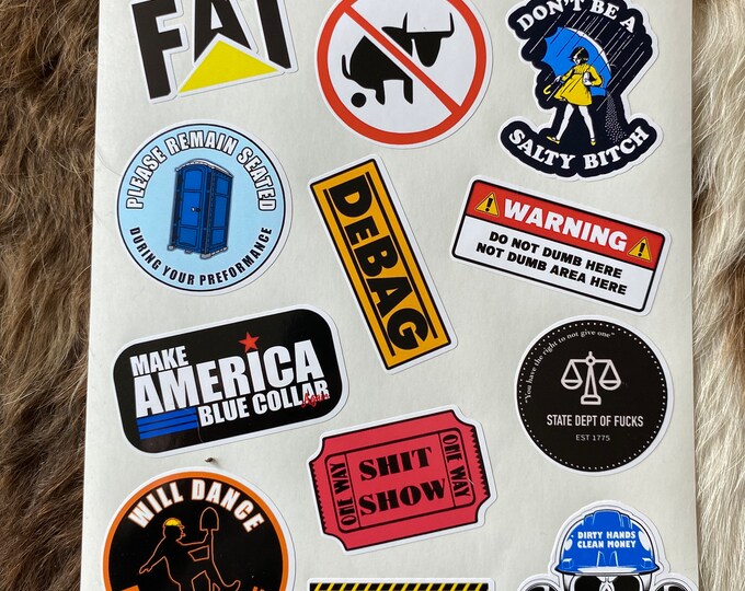 Hard hat/sticker pack/gifts/blue collar/send it/laptop stickers/vinyl stickers/stickers/salty