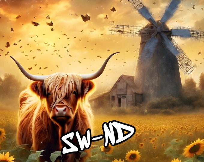 Highland cow 20 oz tumbler file/digital/download/sunflower/windmill/country/tumbler files/
